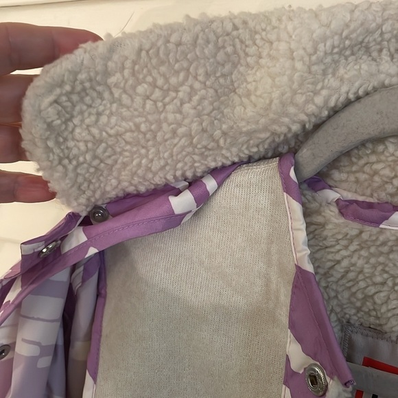 Hunter Original 2PC  Shell Jacket & Faux Sherpa Purple Abstract Jacket and Vest - Picture 15 of 15